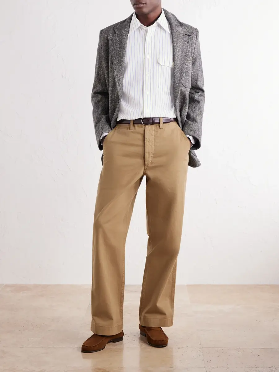 Drake's Striped Cotton and Linen-Blend Poplin Shirt - Men | Thumbnail 2