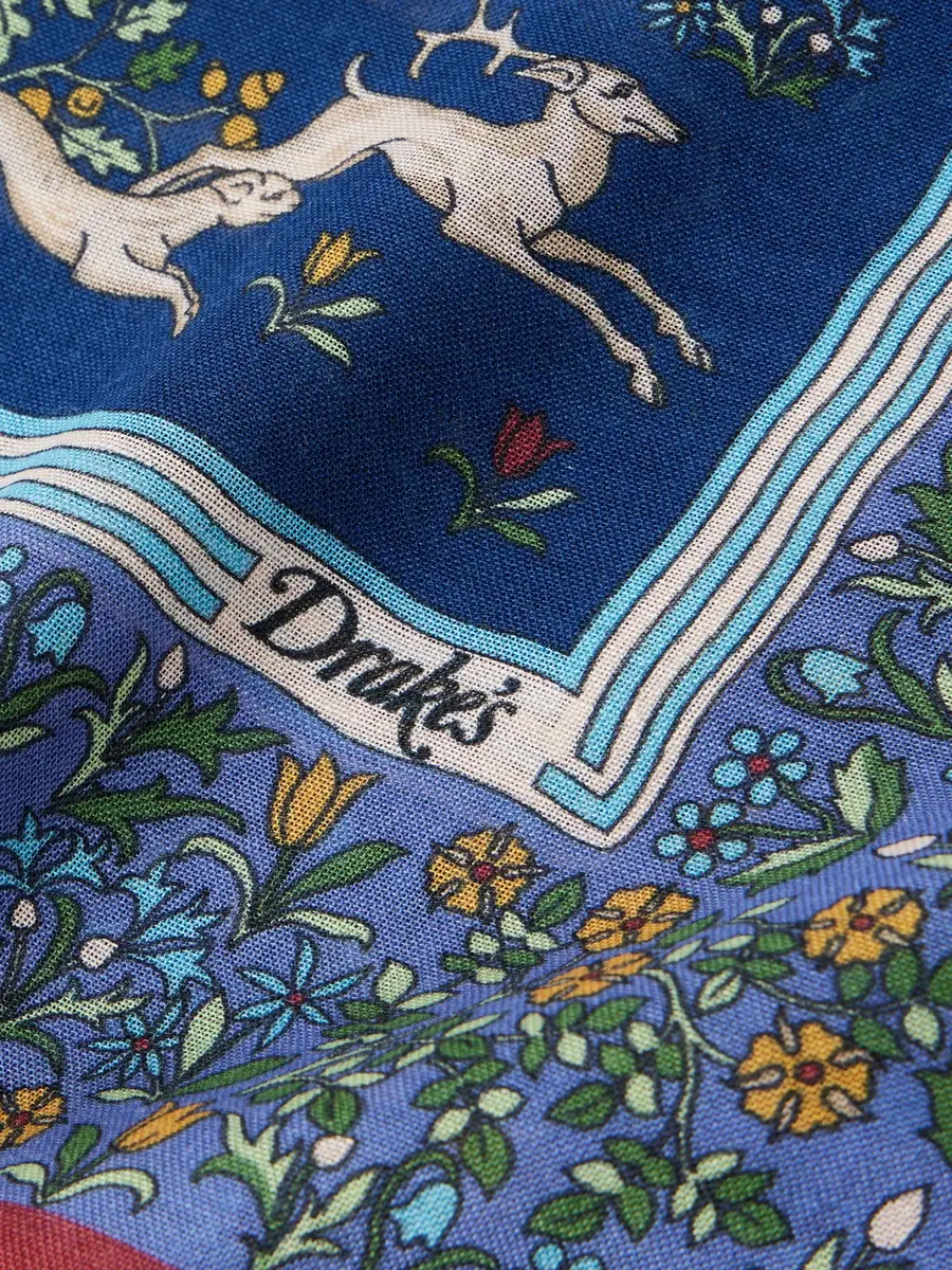 Drake's Archival Animals Frayed Printed Wool and Silk-Blend Gauze Scarf - Men | Thumbnail 4 Drake's Archival Animals Frayed Printed Wool and Silk-Blend Gauze Scarf - Men | Thumbnail 4