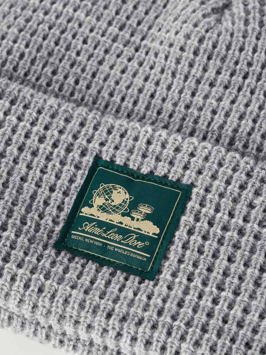 Aimé Leon Dore Logo-Appliquéd Waffle-Knit Beanie - Men | Thumbnail 4