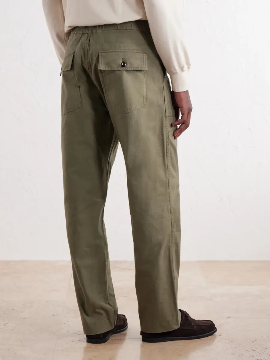 Drake's Straight-Leg Drawstring Cotton-Twill Trousers - Men | Thumbnail 4 Drake's Straight-Leg Drawstring Cotton-Twill Trousers - Men | Thumbnail 4