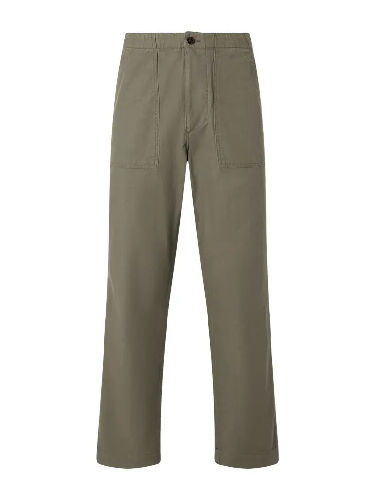 Straight-Leg Drawstring Cotton-Twill Trousers - Men