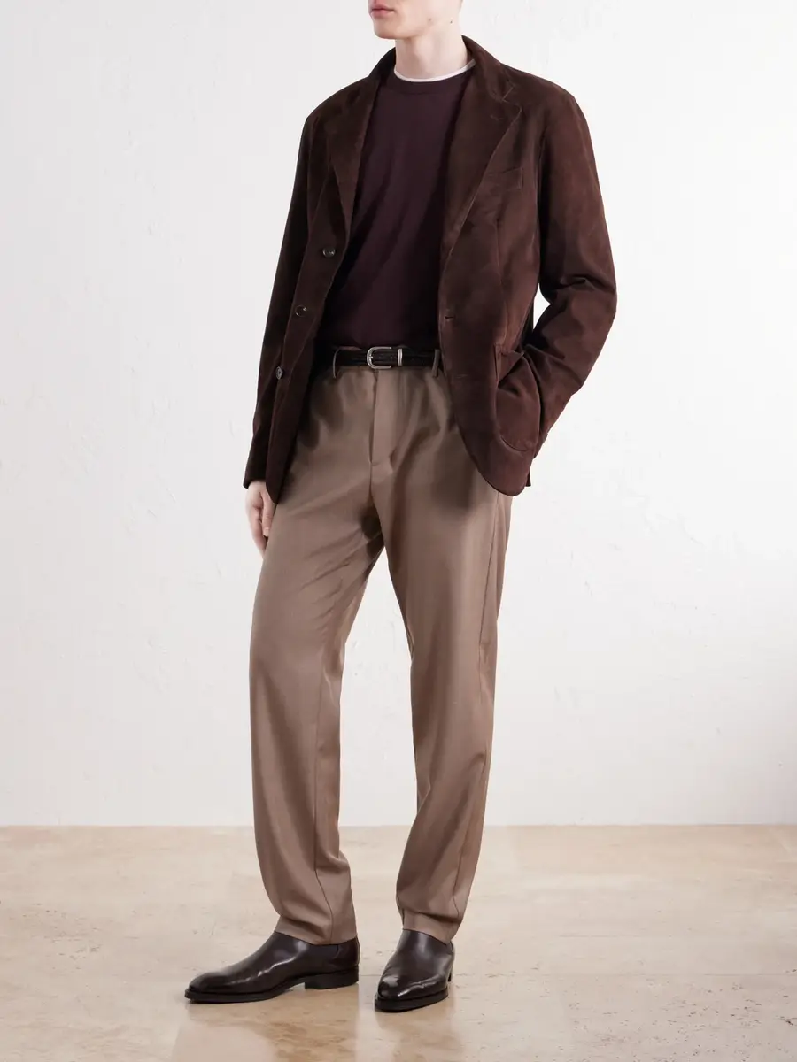 Canali Tapered Wool-Blend Gabardine Trousers - Men | Thumbnail 2 Canali Tapered Wool-Blend Gabardine Trousers - Men | Thumbnail 2