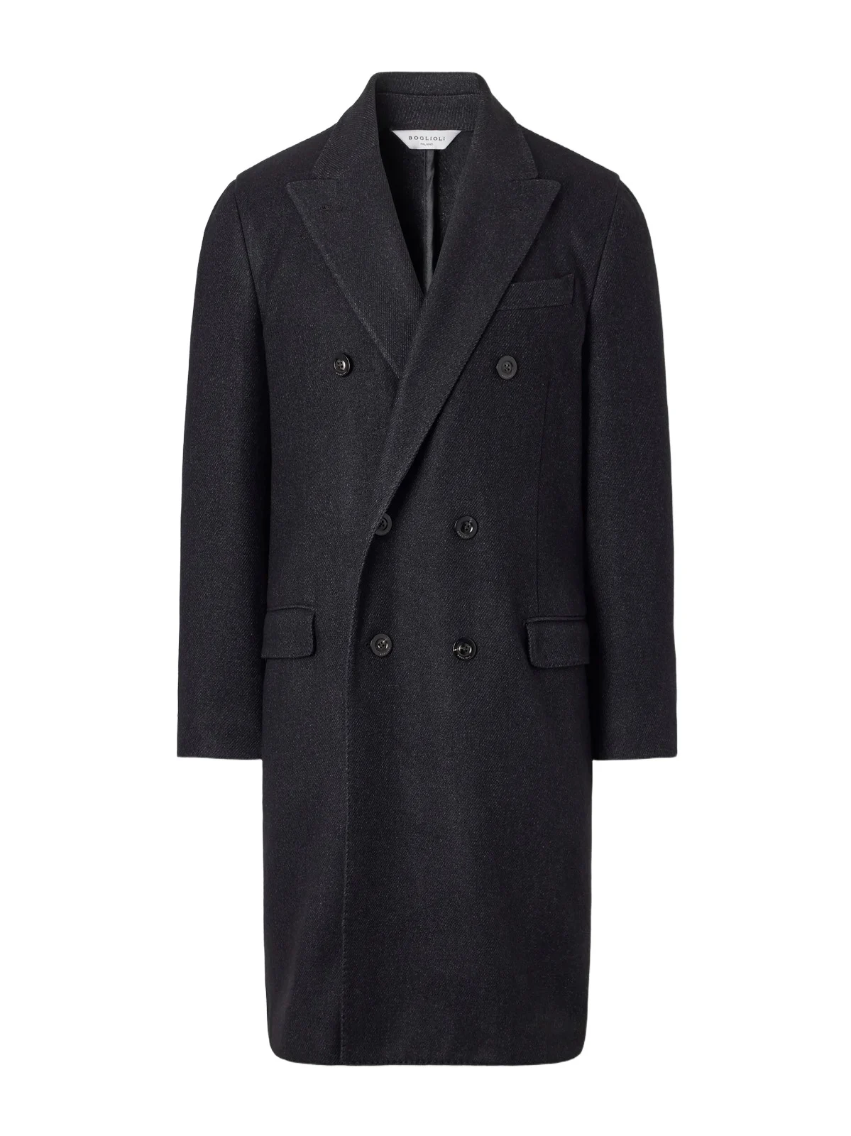 Double-Breasted Wool-Blend Twill Coat - Men Double-Breasted Wool-Blend Twill Coat - Men