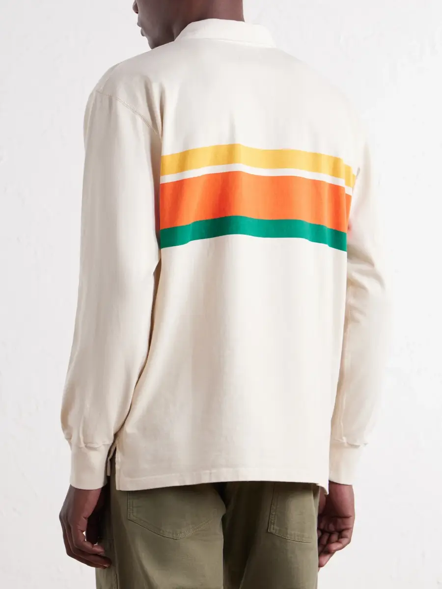 Drake's Striped Cotton-Jersey Polo shirt - Men | Thumbnail 4