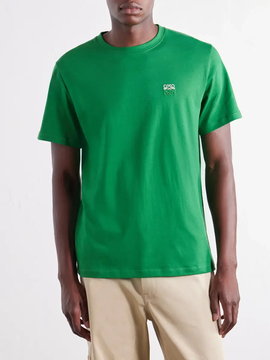 Loewe Anagram-Embroidered Cotton-Jersey T-Shirt - Men | Thumbnail 3 Loewe Anagram-Embroidered Cotton-Jersey T-Shirt - Men | Thumbnail 3