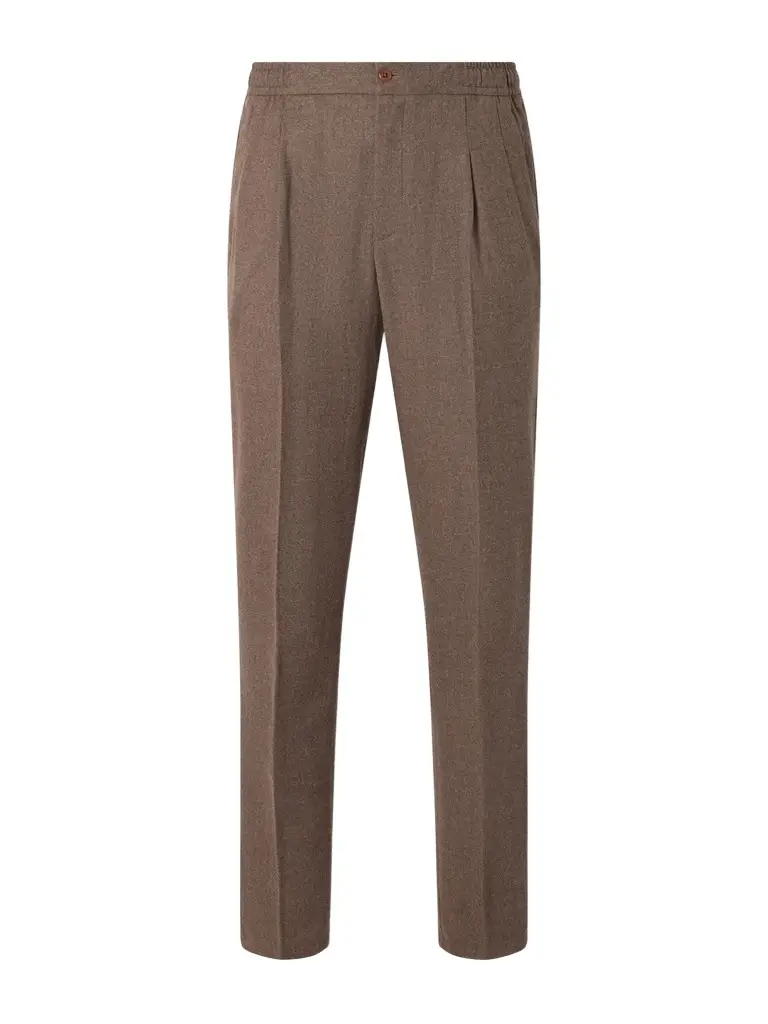 Convertible Tapered Drawstring Virgin Wool-Flannel Trousers - Men Convertible Tapered Drawstring Virgin Wool-Flannel Trousers - Men