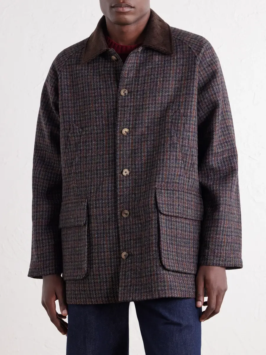 De Bonne Facture Checked Corduroy-Trimmed Wool-Tweed Jacket - Men | Thumbnail 3 De Bonne Facture Checked Corduroy-Trimmed Wool-Tweed Jacket - Men | Thumbnail 3