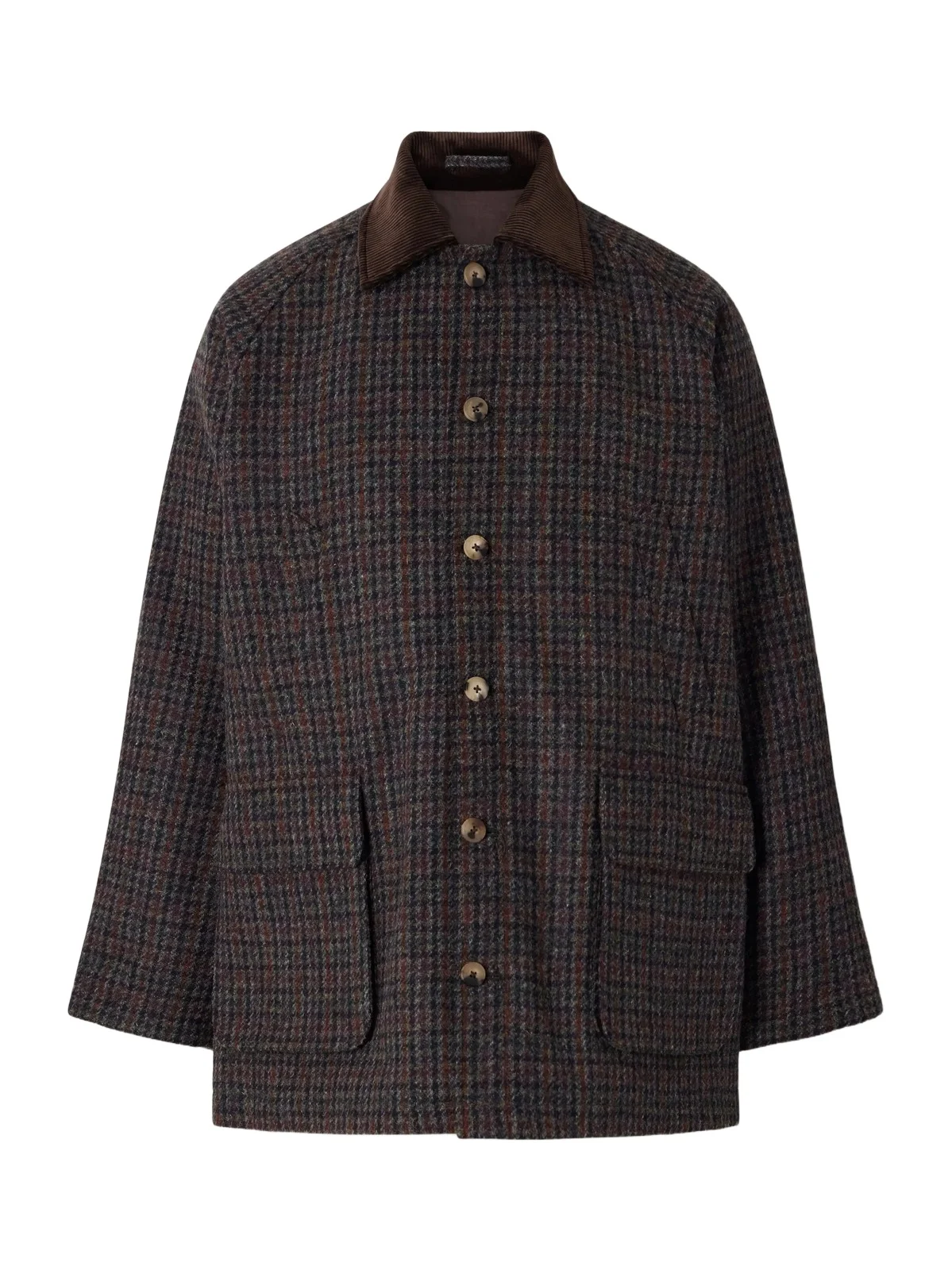 De Bonne Facture Checked Corduroy-Trimmed Wool-Tweed Jacket - Men