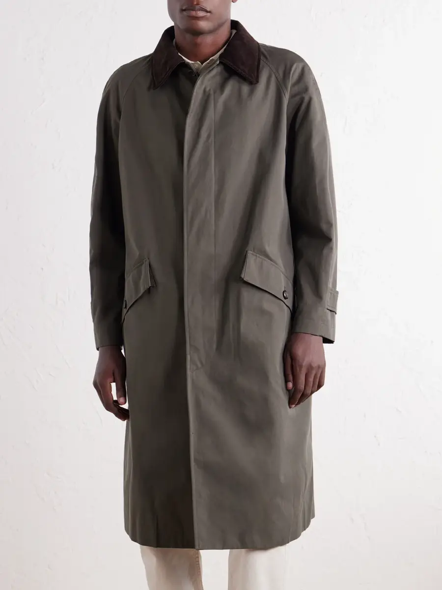 Drake's Corduroy-Trimmed Cotton-Gabardine Coat - Men | Thumbnail 3 Drake's Corduroy-Trimmed Cotton-Gabardine Coat - Men | Thumbnail 3