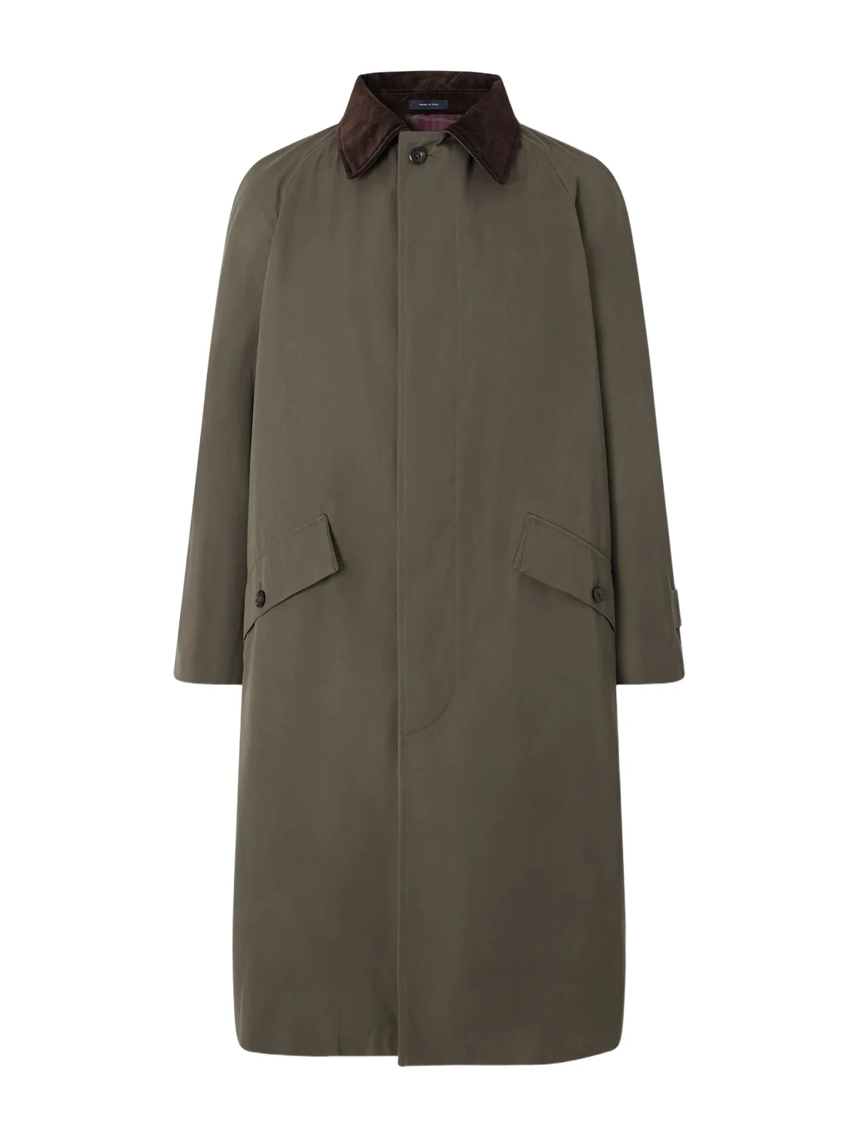 Drake's Corduroy-Trimmed Cotton-Gabardine Coat - Men