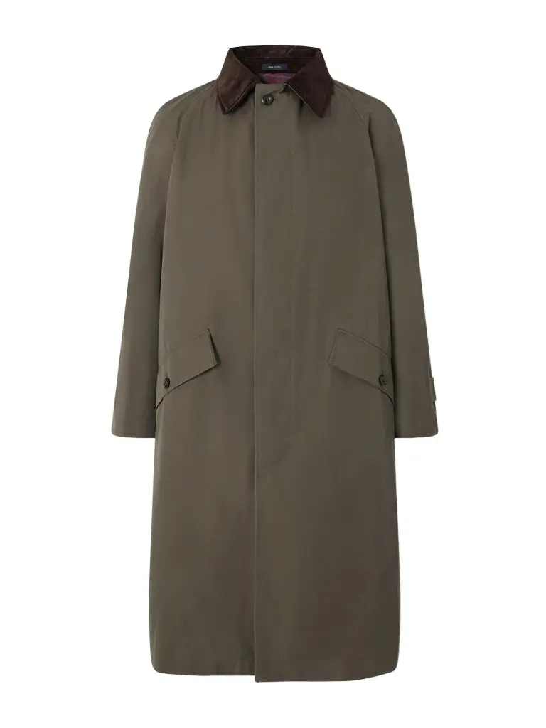 Corduroy-Trimmed Cotton-Gabardine Coat - Men Corduroy-Trimmed Cotton-Gabardine Coat - Men