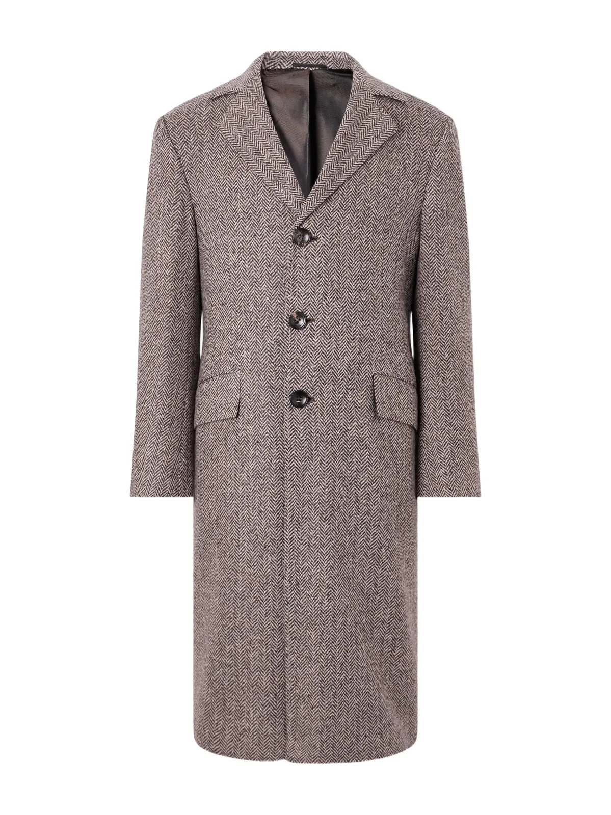 Kiton Herringbone Cashmere and Wool-Blend Coat - Men