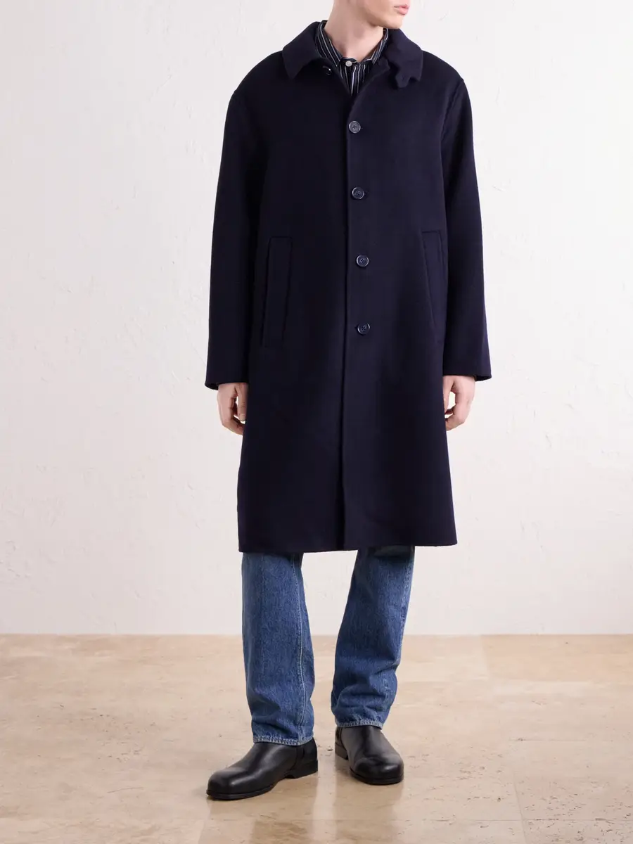 OFFICINE GÉNÉRALE Braxton Suede-Trimmed Wool Coat - Men | Thumbnail 3 OFFICINE GÉNÉRALE Braxton Suede-Trimmed Wool Coat - Men | Thumbnail 3