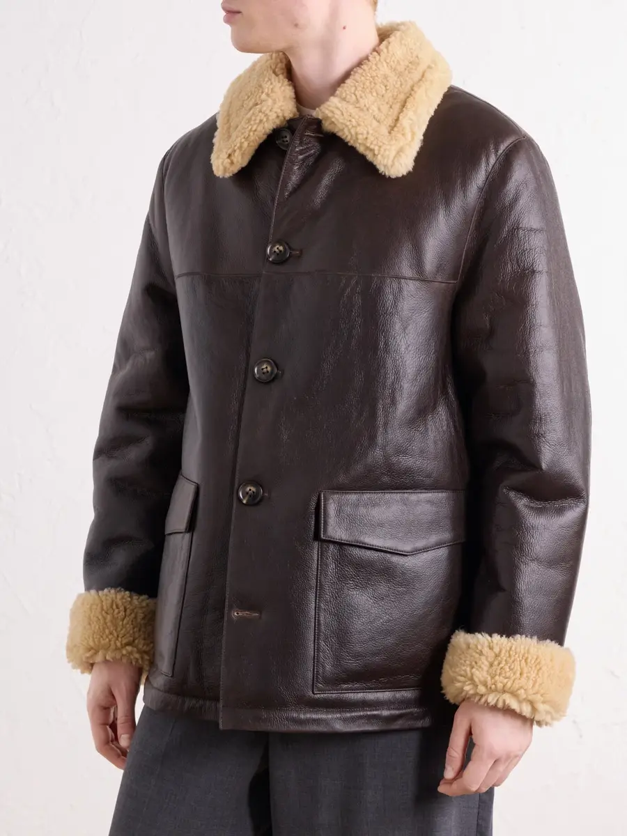 OFFICINE GÉNÉRALE Ilan Shearling-Lined Leather Jacket - Men | Thumbnail 3 OFFICINE GÉNÉRALE Ilan Shearling-Lined Leather Jacket - Men | Thumbnail 3
