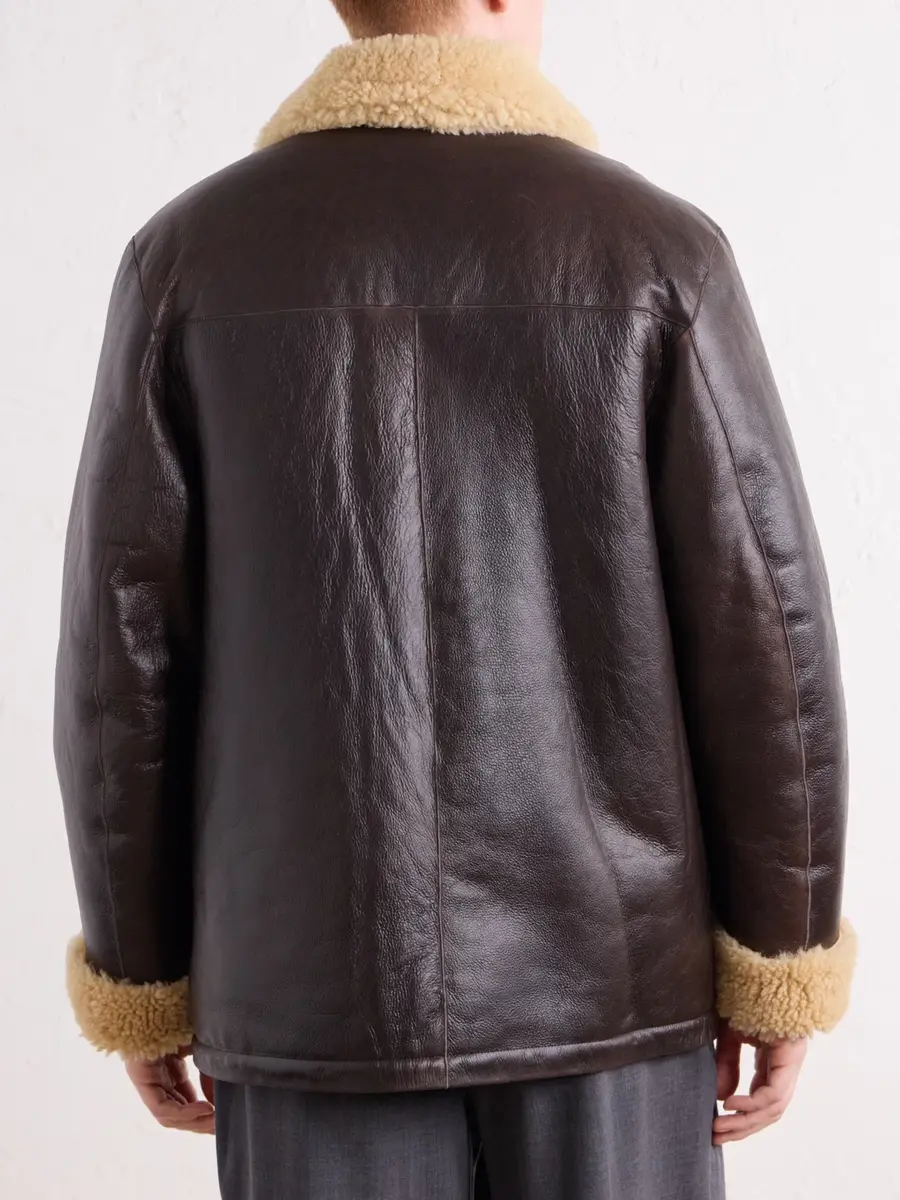 OFFICINE GÉNÉRALE Ilan Shearling-Lined Leather Jacket - Men | Thumbnail 4 OFFICINE GÉNÉRALE Ilan Shearling-Lined Leather Jacket - Men | Thumbnail 4