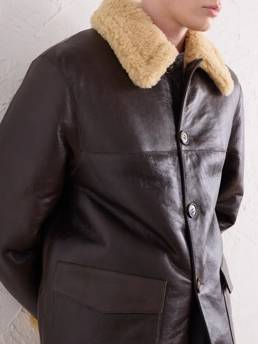 OFFICINE GÉNÉRALE Ilan Shearling-Lined Leather Jacket - Men | Thumbnail 5 OFFICINE GÉNÉRALE Ilan Shearling-Lined Leather Jacket - Men | Thumbnail 5