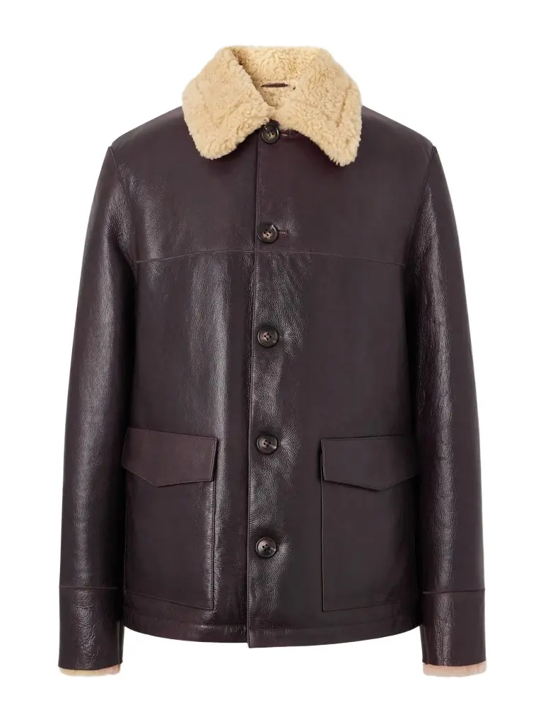 OFFICINE GÉNÉRALE Ilan Shearling-Lined Leather Jacket - Men