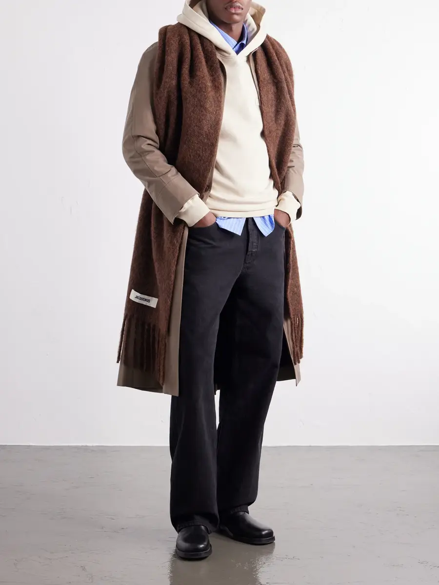 Jacquemus Logo-Appliquéd Fringed Woven Scarf - Men | Thumbnail 2