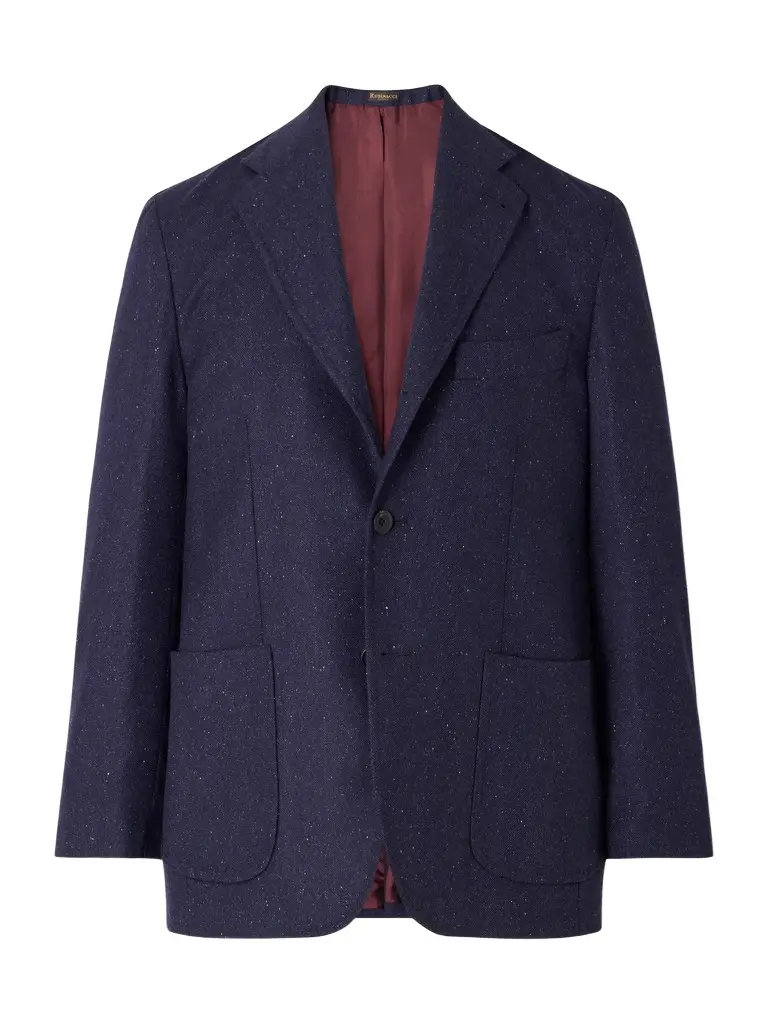 Rubinacci Darted Flecked Wool-Herringbone Suit Jacket - Men