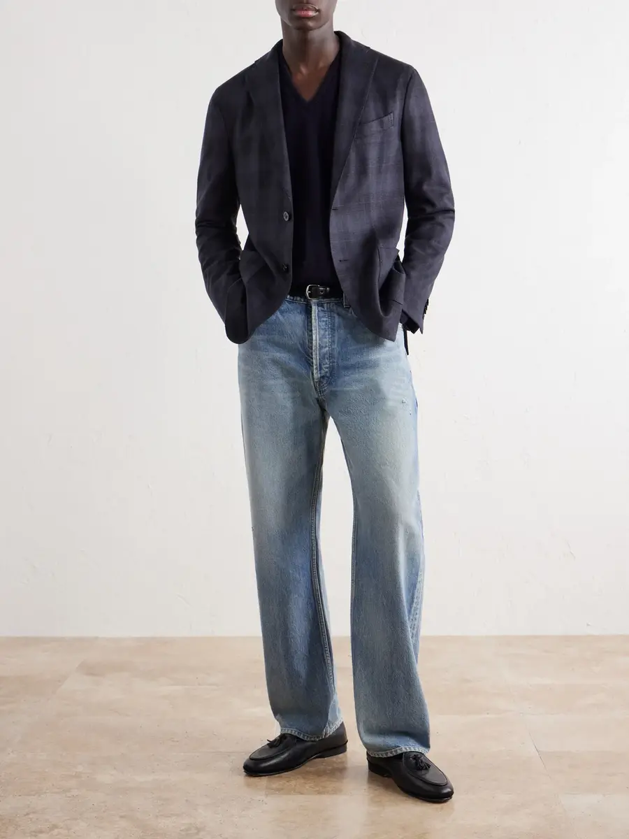 Boglioli Prince of Wales Wool-Blend Flannel Blazer - Men | Thumbnail 2 Boglioli Prince of Wales Wool-Blend Flannel Blazer - Men | Thumbnail 2