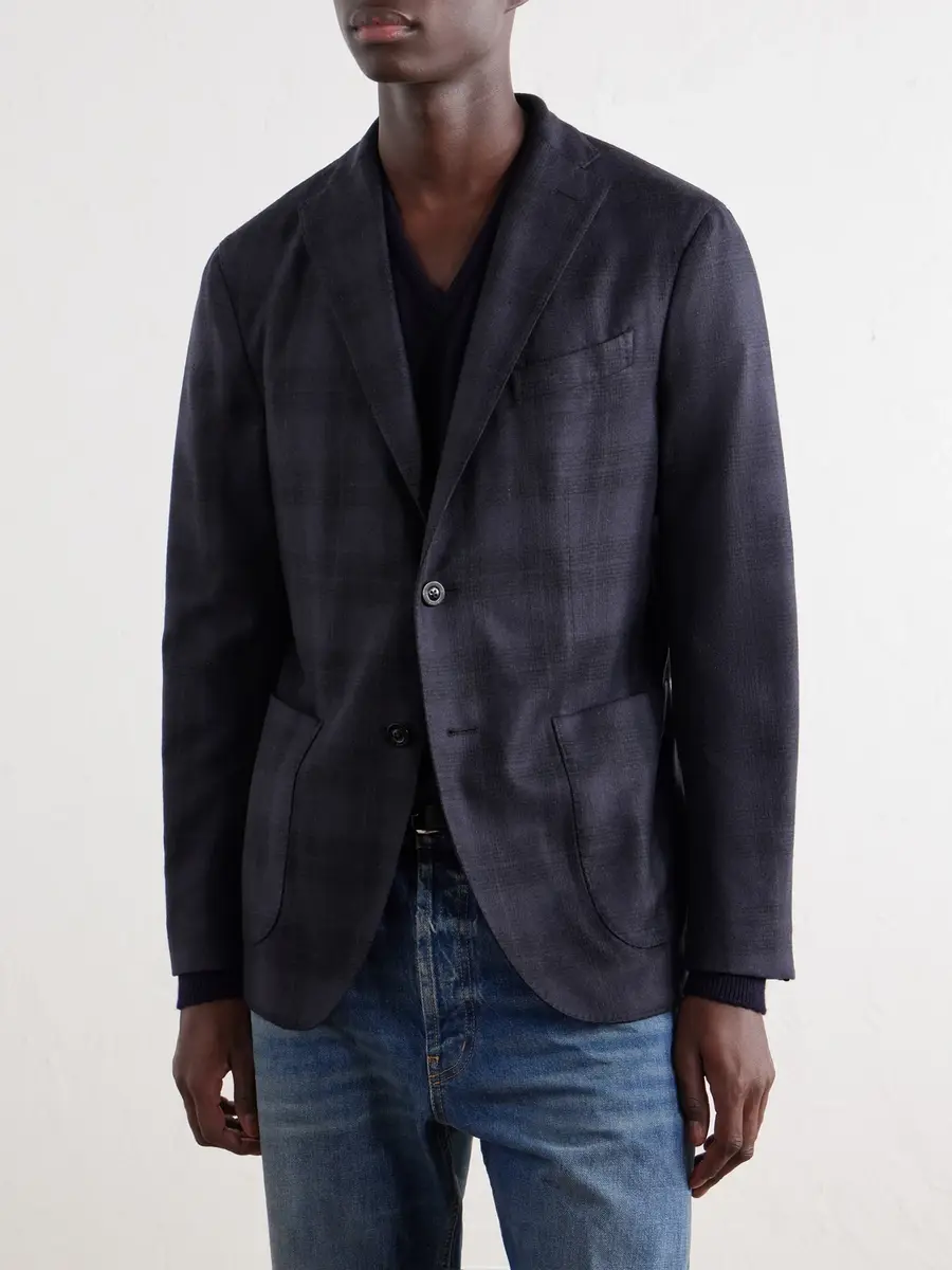 Boglioli Prince of Wales Wool-Blend Flannel Blazer - Men | Thumbnail 3 Boglioli Prince of Wales Wool-Blend Flannel Blazer - Men | Thumbnail 3