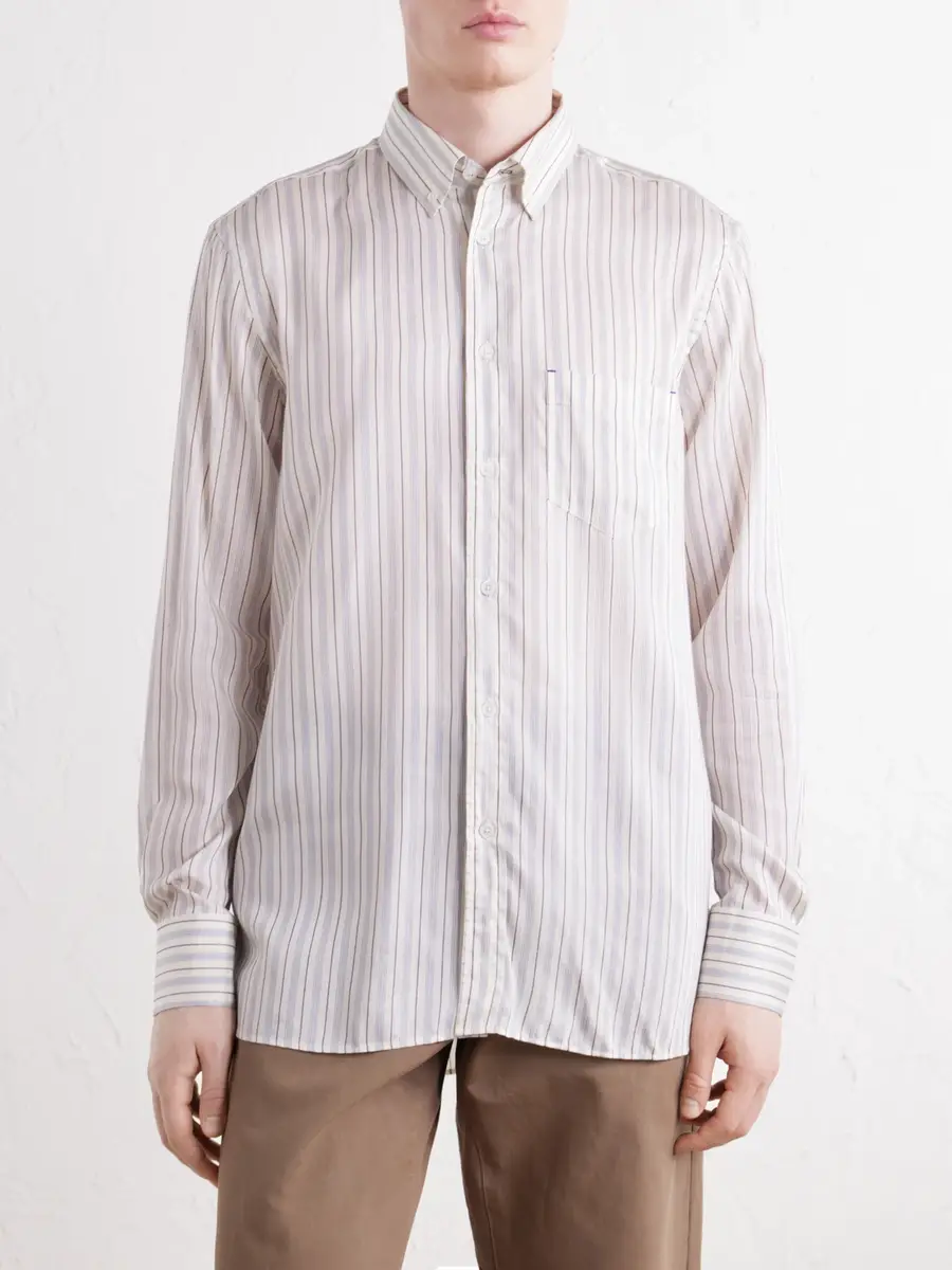Paul Smith Button-Down Collar Striped Lyocell and Silk-Blend Twill Shirt - Men | Thumbnail 3 Paul Smith Button-Down Collar Striped Lyocell and Silk-Blend Twill Shirt - Men | Thumbnail 3