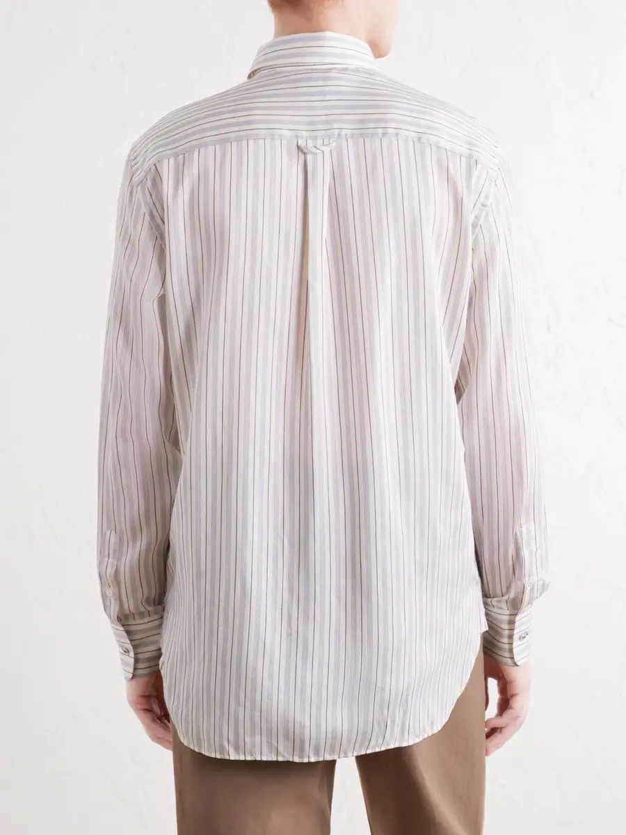 Paul Smith Button-Down Collar Striped Lyocell and Silk-Blend Twill Shirt - Men | Thumbnail 4 Paul Smith Button-Down Collar Striped Lyocell and Silk-Blend Twill Shirt - Men | Thumbnail 4