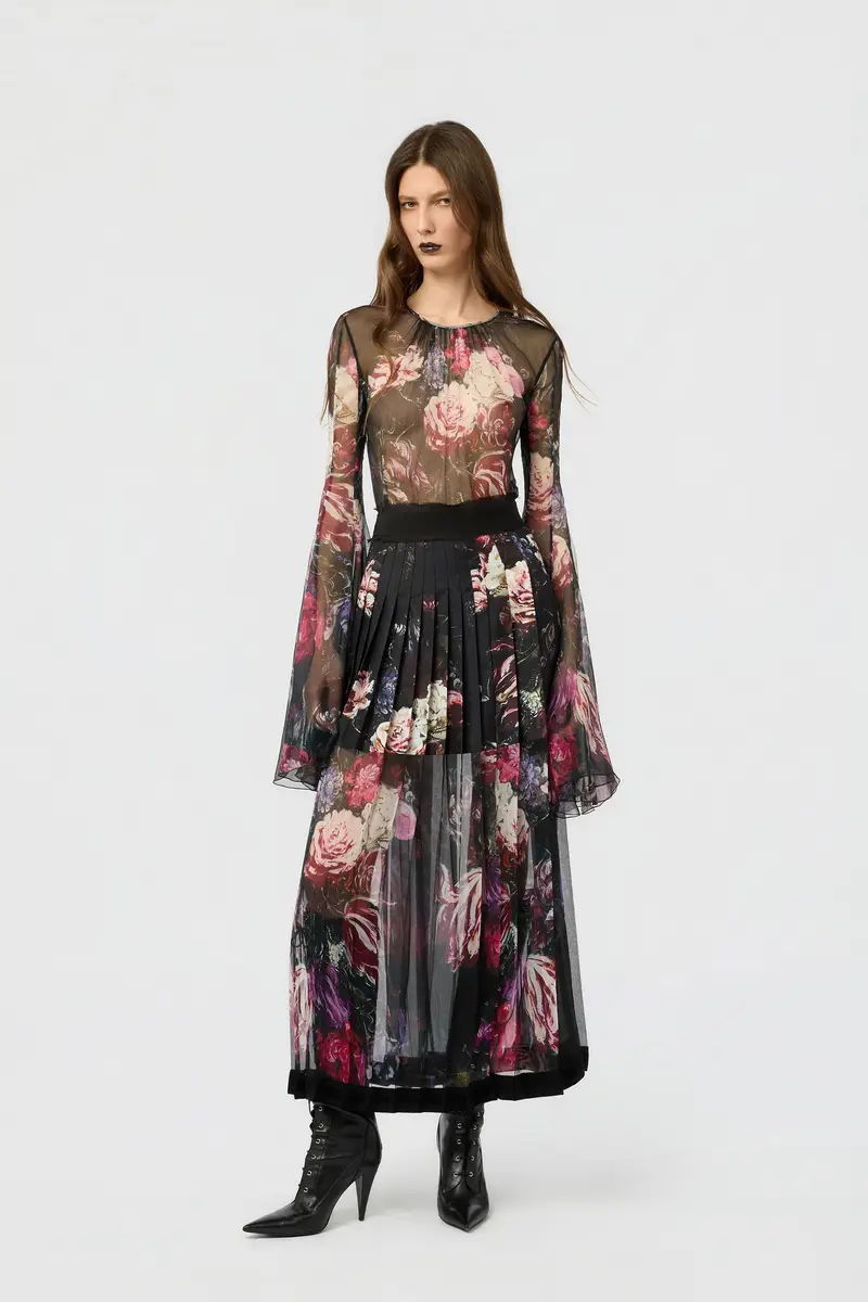 Roberto Cavalli Silk Shirt With Fiammingo Flowers Print | Thumbnail 6 Roberto Cavalli Silk Shirt With Fiammingo Flowers Print | Thumbnail 6