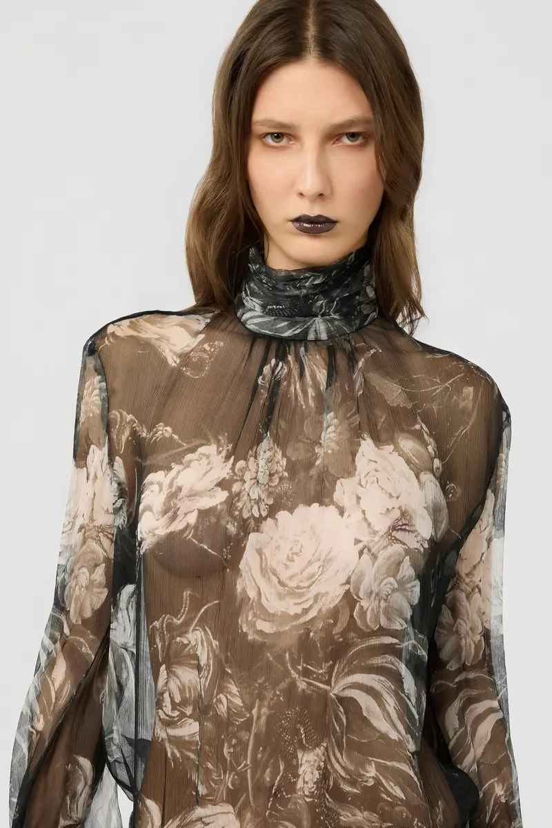 Roberto Cavalli Blouse in Silk with Fiammingo Flowers Print | Thumbnail 4 Roberto Cavalli Blouse in Silk with Fiammingo Flowers Print | Thumbnail 4