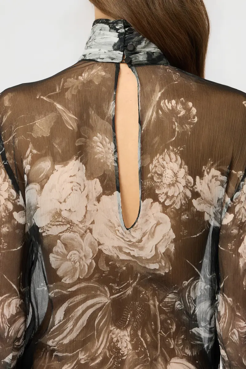 Roberto Cavalli Blouse in Silk with Fiammingo Flowers Print | Thumbnail 5 Roberto Cavalli Blouse in Silk with Fiammingo Flowers Print | Thumbnail 5