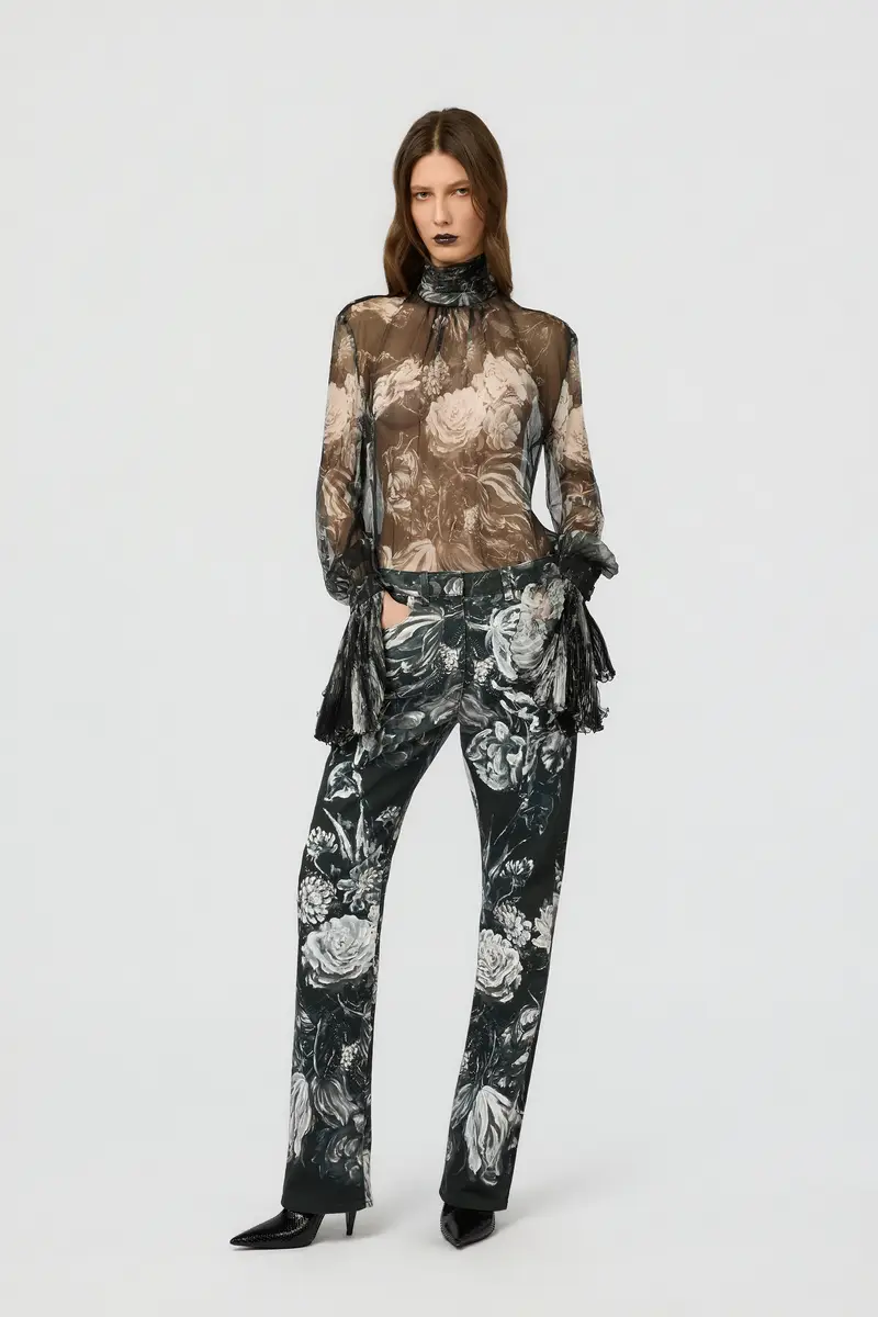Roberto Cavalli Blouse in Silk with Fiammingo Flowers Print | Thumbnail 6 Roberto Cavalli Blouse in Silk with Fiammingo Flowers Print | Thumbnail 6
