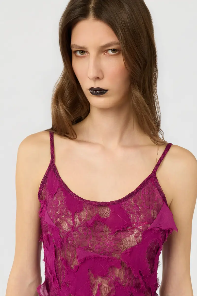 Roberto Cavalli Top with Destroyed-Effect Lace | Thumbnail 4