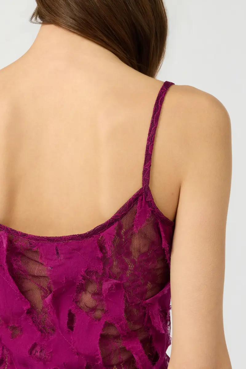 Roberto Cavalli Top with Destroyed-Effect Lace | Thumbnail 5