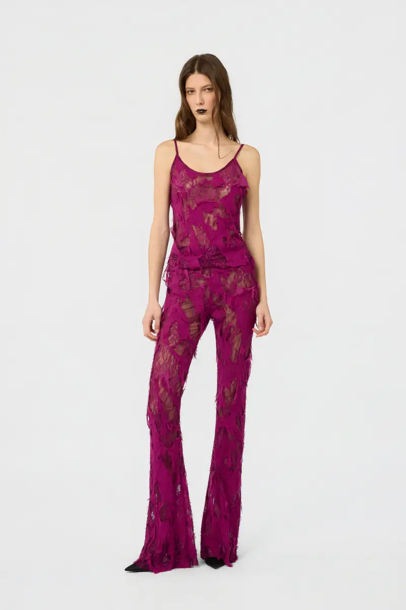Roberto Cavalli Top with Destroyed-Effect Lace | Thumbnail 6