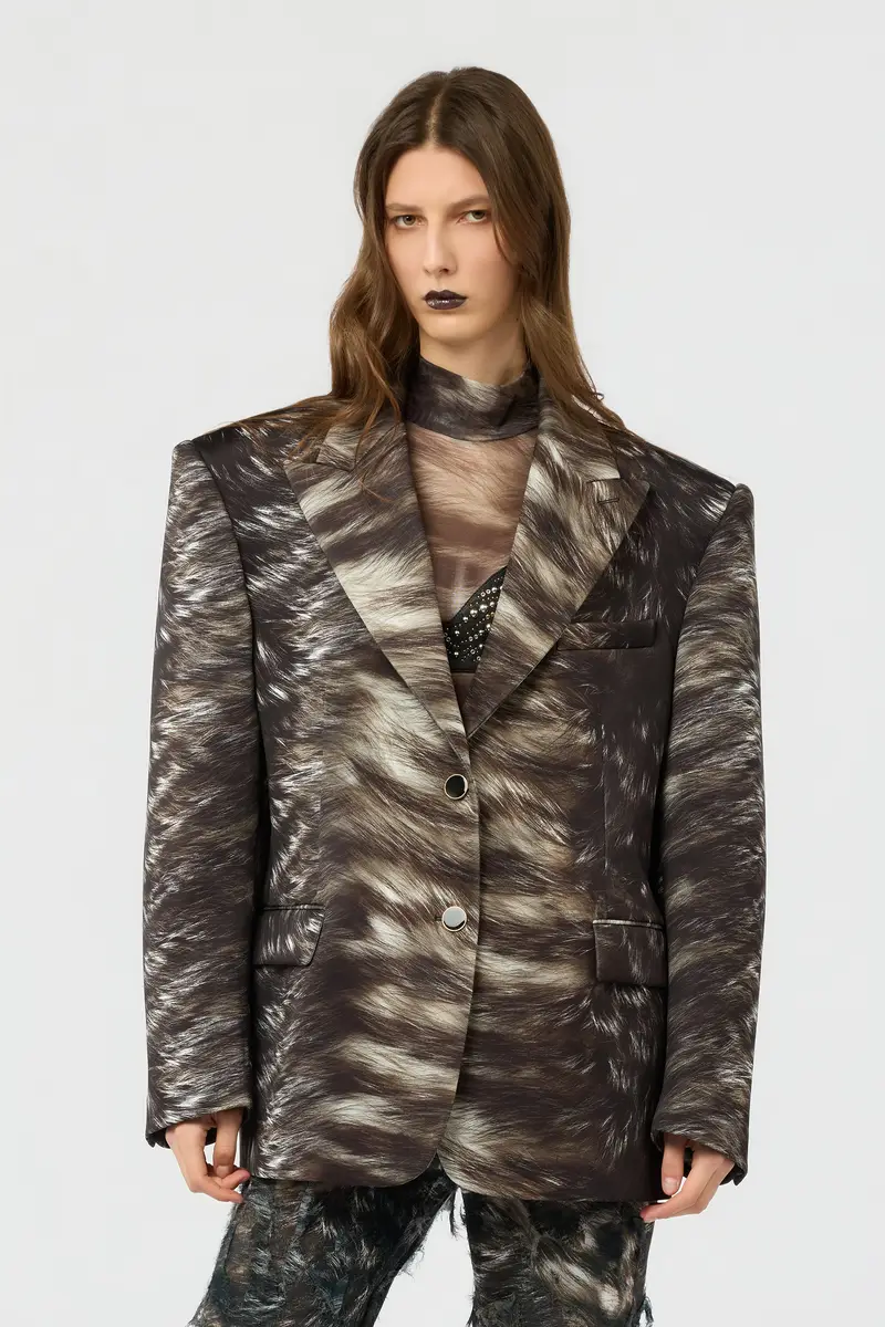 Roberto Cavalli Silver Fur Print Jacket | Thumbnail 2 Roberto Cavalli Silver Fur Print Jacket | Thumbnail 2