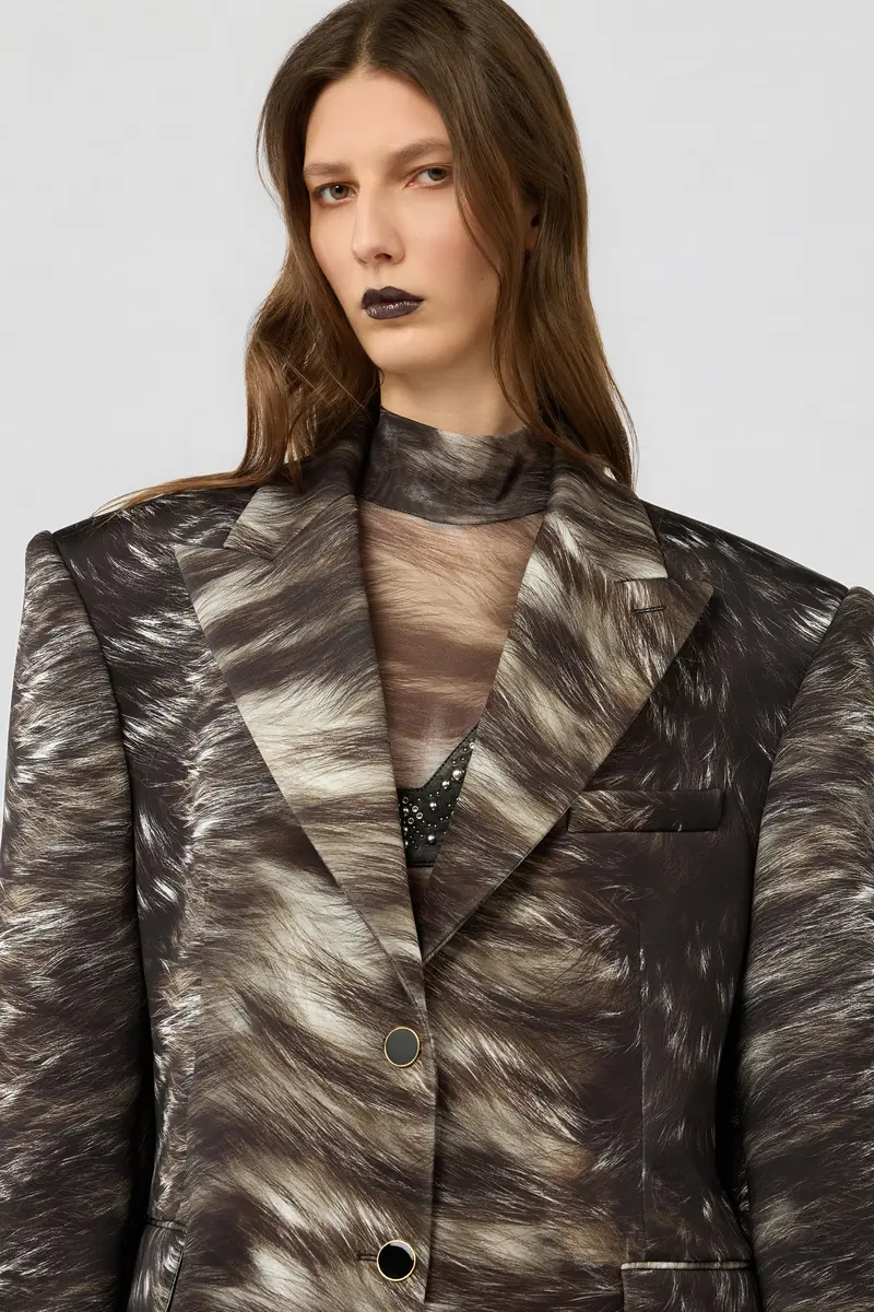 Roberto Cavalli Silver Fur Print Jacket | Thumbnail 4 Roberto Cavalli Silver Fur Print Jacket | Thumbnail 4