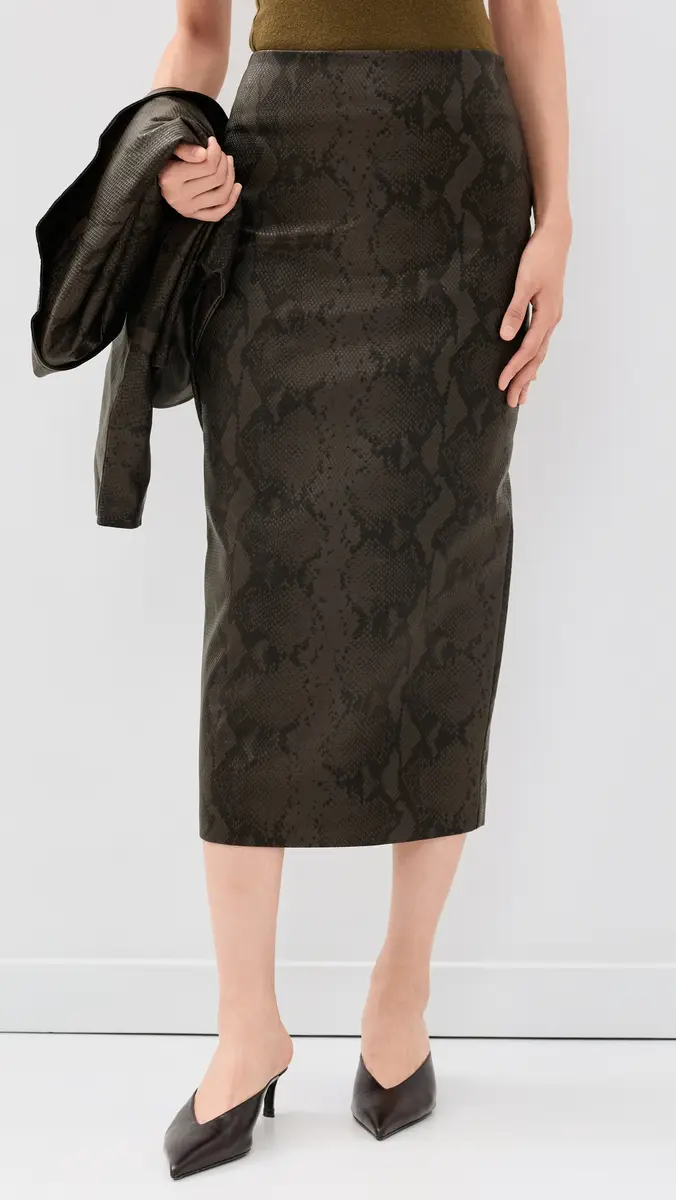 Line & Dot Bex Faux Leather Midi Skirt | Thumbnail 2 Line & Dot Bex Faux Leather Midi Skirt | Thumbnail 2