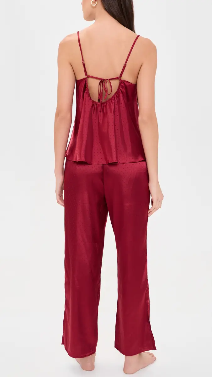 Flora Nikrooz Soild Dot Satin Jacquard Pajama Set | Thumbnail 3 Flora Nikrooz Soild Dot Satin Jacquard Pajama Set | Thumbnail 3