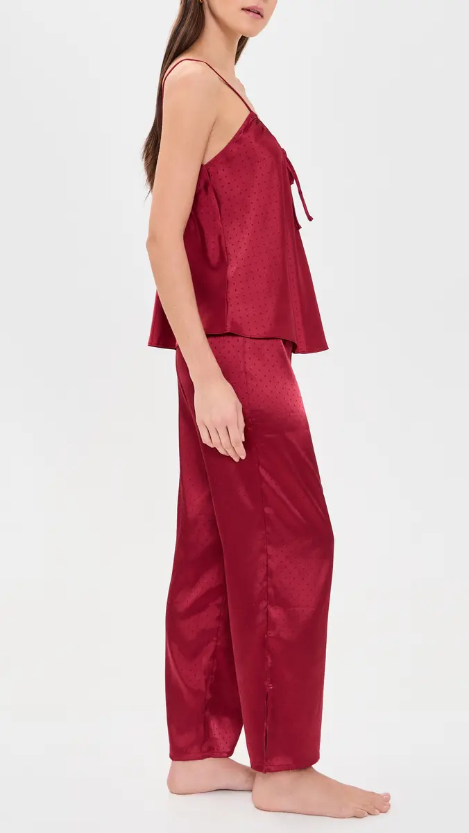 Flora Nikrooz Soild Dot Satin Jacquard Pajama Set | Thumbnail 4 Flora Nikrooz Soild Dot Satin Jacquard Pajama Set | Thumbnail 4