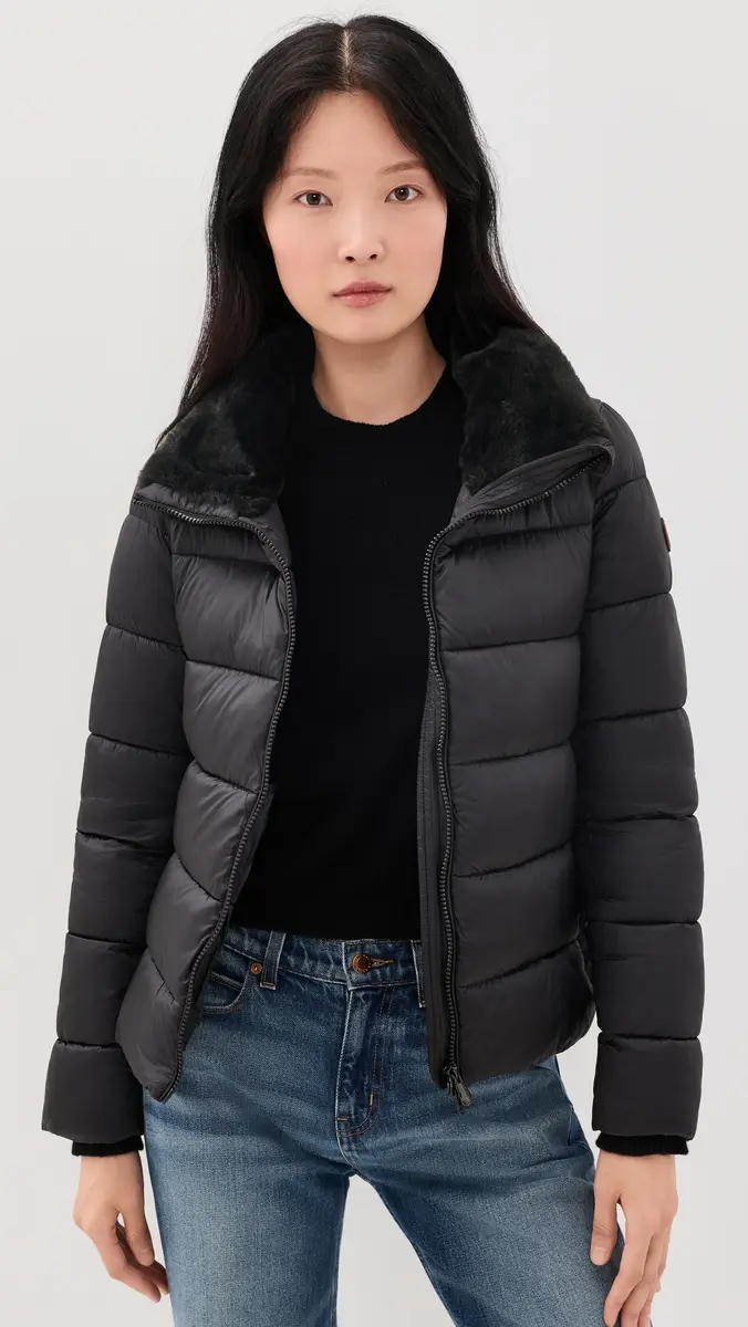 Save the Duck Mei Faux Fur Trim Quilted Coat | Thumbnail 2 Save the Duck Mei Faux Fur Trim Quilted Coat | Thumbnail 2