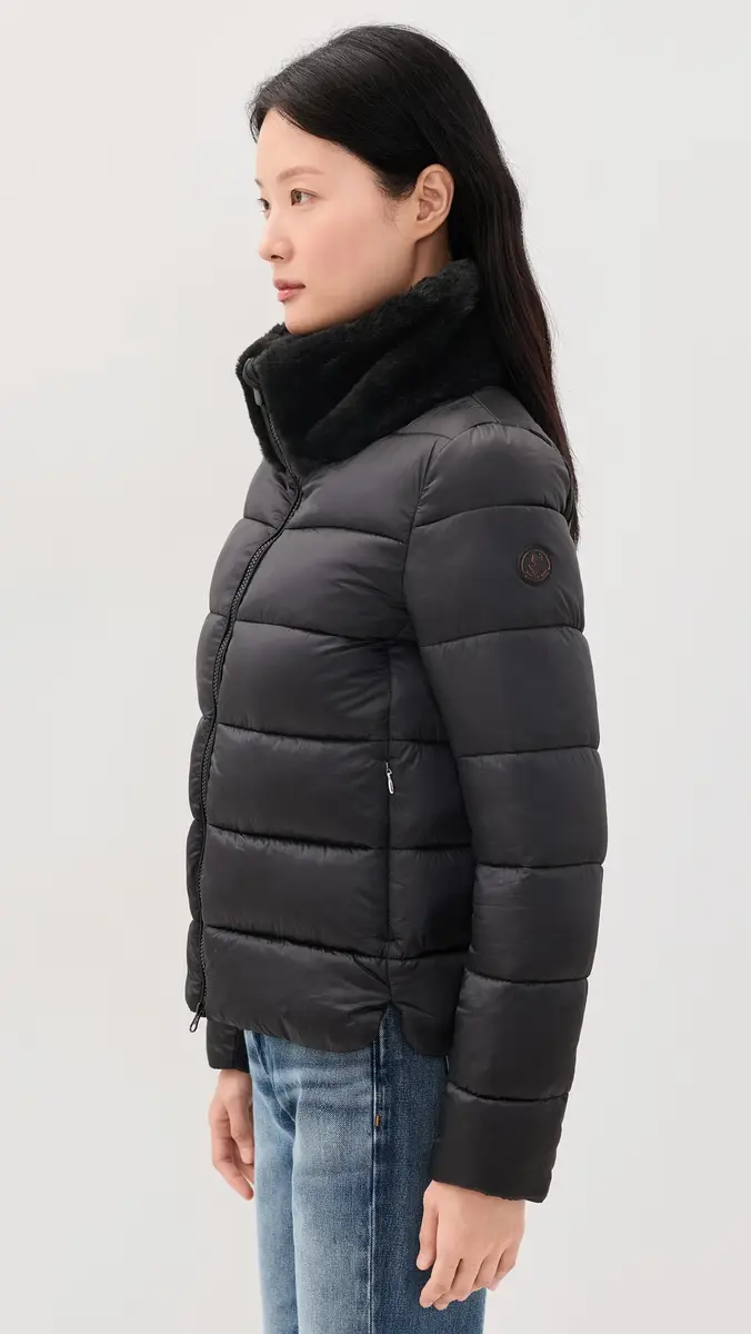 Save the Duck Mei Faux Fur Trim Quilted Coat | Thumbnail 4 Save the Duck Mei Faux Fur Trim Quilted Coat | Thumbnail 4