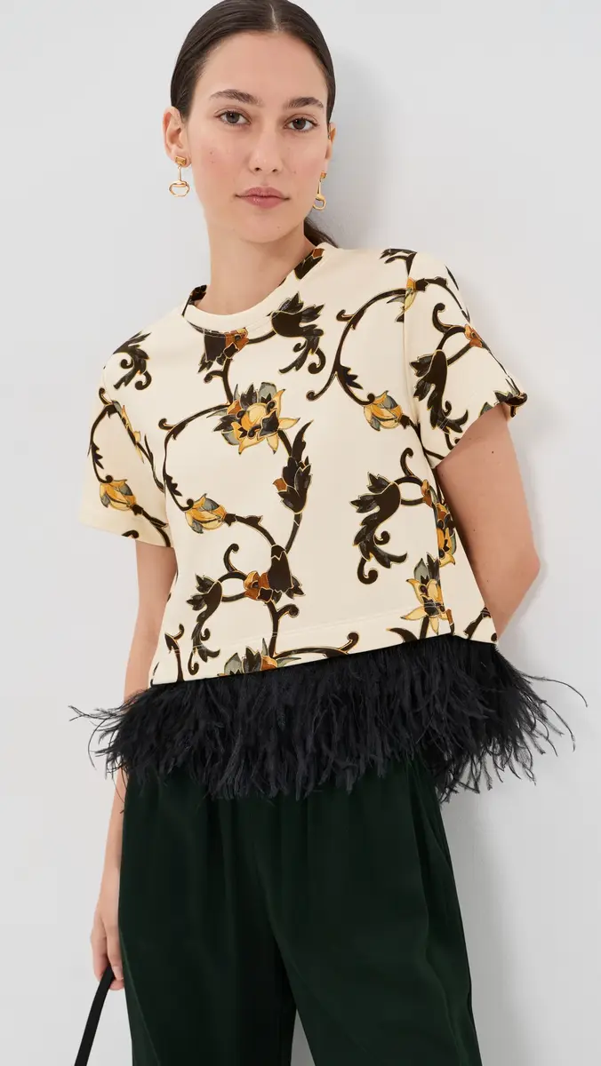 La DoubleJ La Scala Tee with Feathers Buttercup | Thumbnail 2 La DoubleJ La Scala Tee with Feathers Buttercup | Thumbnail 2