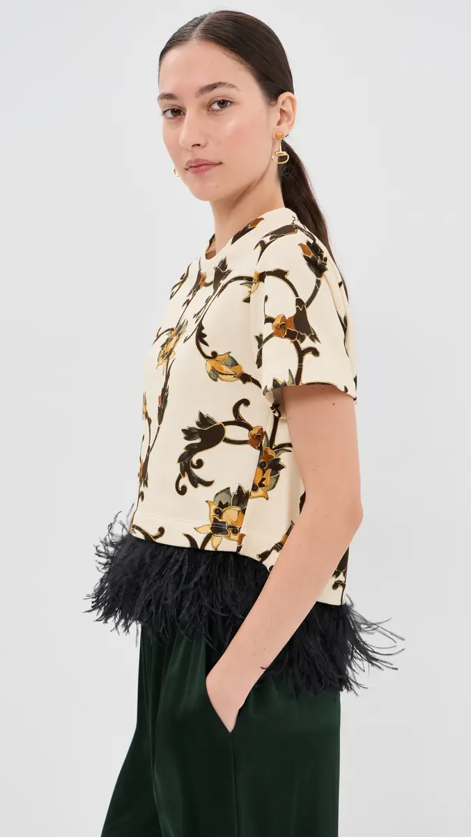 La DoubleJ La Scala Tee with Feathers Buttercup | Thumbnail 4 La DoubleJ La Scala Tee with Feathers Buttercup | Thumbnail 4