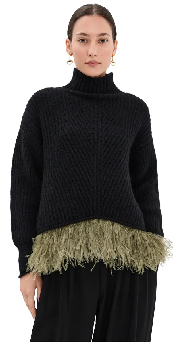 High Kick Sweater with Feathers Solid High Kick Sweater with Feathers Solid