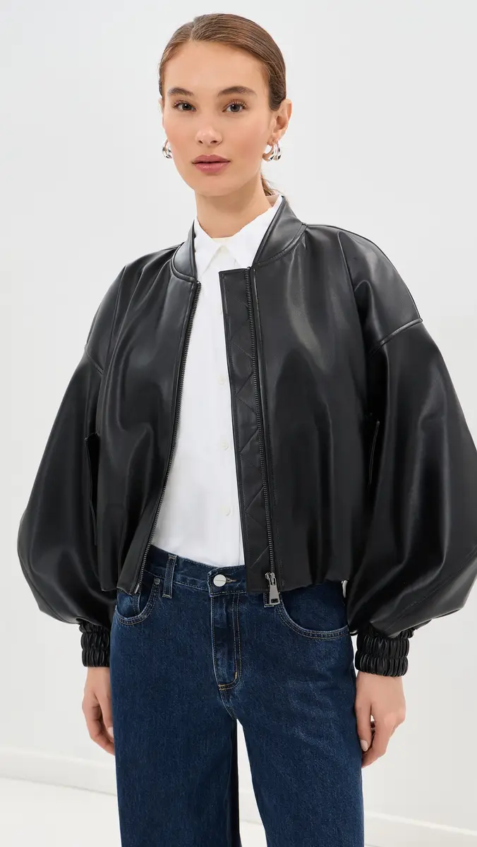 LE BOP Dawn Faux Leather Exaggerated Sleeve Jacket | Thumbnail 3 LE BOP Dawn Faux Leather Exaggerated Sleeve Jacket | Thumbnail 3