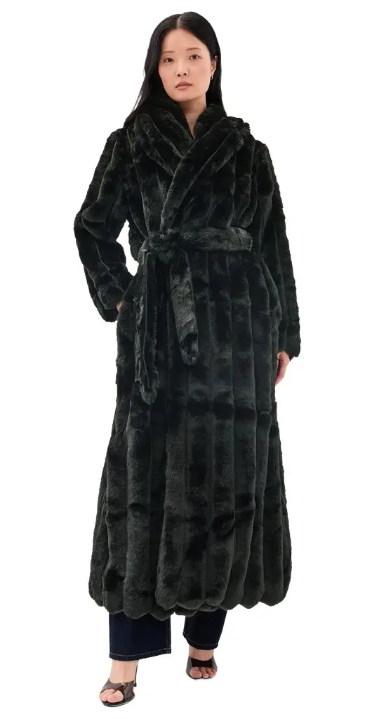 Bardot Marta Faux Fur Longline Coat