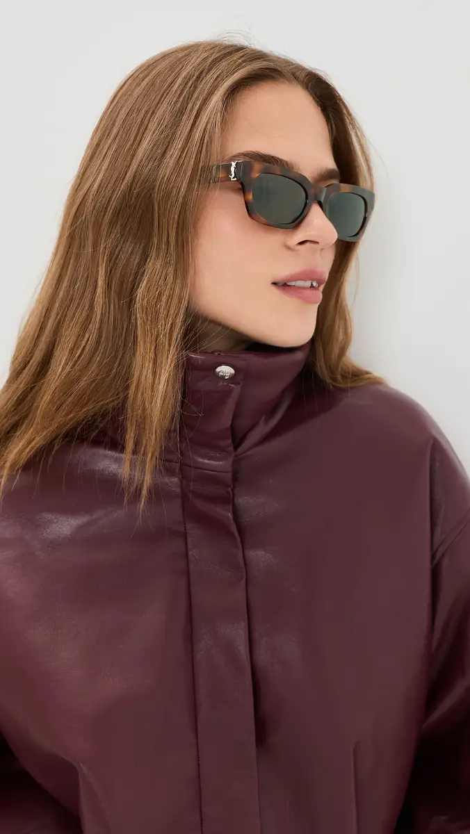 Saint Laurent Tortoise Rectangle Sunglasses | Thumbnail 3 Saint Laurent Tortoise Rectangle Sunglasses | Thumbnail 3