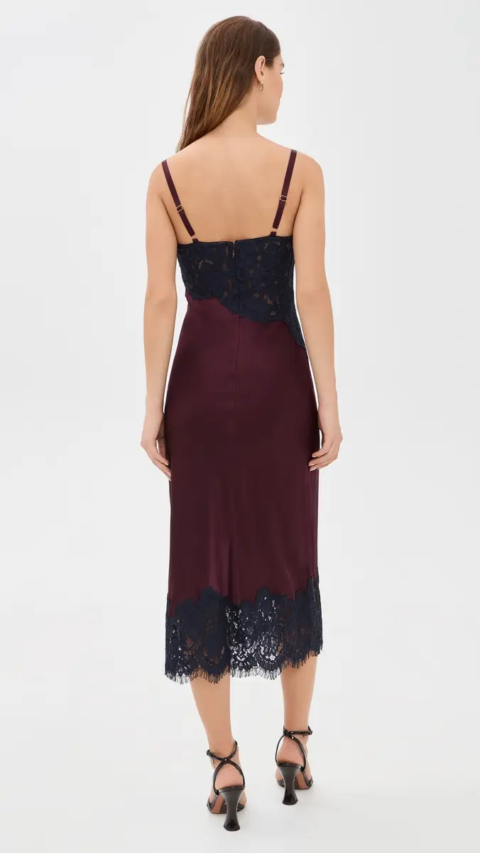 L'Agence Araminta Lace Applique Silk Dress | Thumbnail 3 L'Agence Araminta Lace Applique Silk Dress | Thumbnail 3