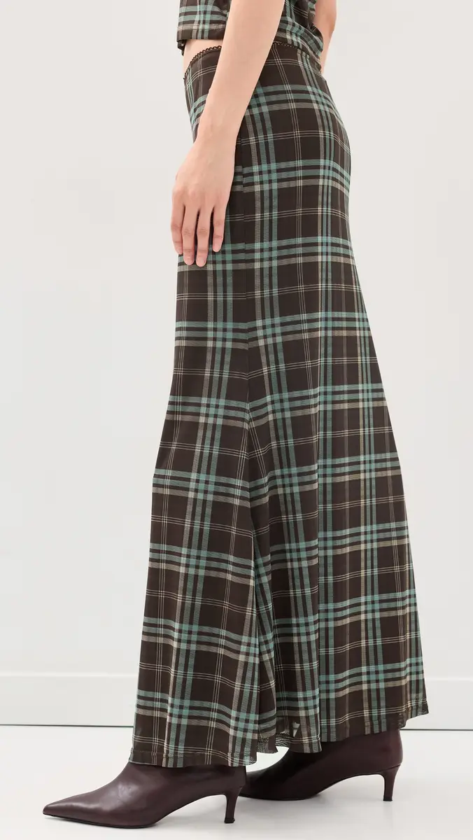 Another Girl Check Print Mesh Maxi Skirt | Thumbnail 4
