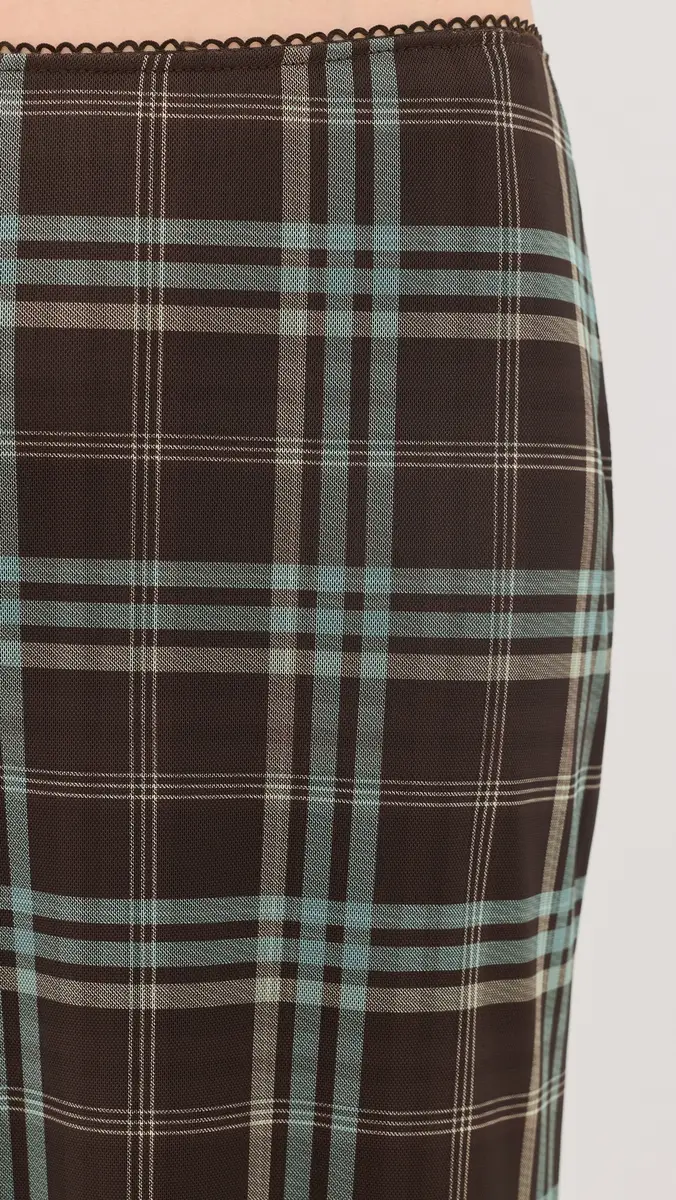 Another Girl Check Print Mesh Maxi Skirt | Thumbnail 6